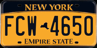 NY license plate FCW4650