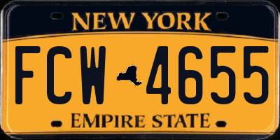 NY license plate FCW4655