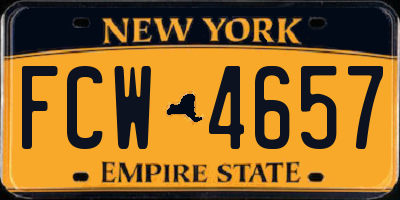 NY license plate FCW4657