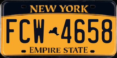 NY license plate FCW4658