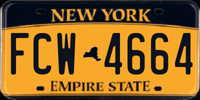 NY license plate FCW4664