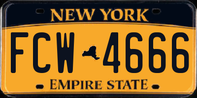 NY license plate FCW4666