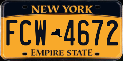 NY license plate FCW4672