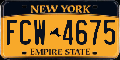 NY license plate FCW4675