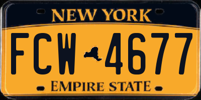 NY license plate FCW4677