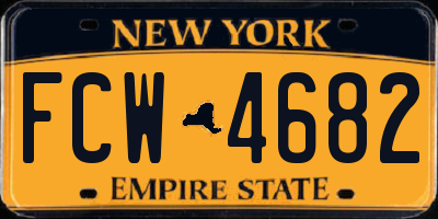 NY license plate FCW4682
