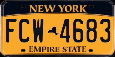 NY license plate FCW4683