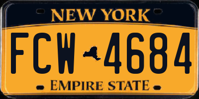 NY license plate FCW4684