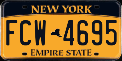 NY license plate FCW4695