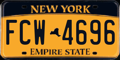 NY license plate FCW4696