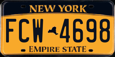 NY license plate FCW4698
