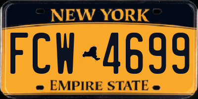 NY license plate FCW4699