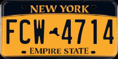 NY license plate FCW4714