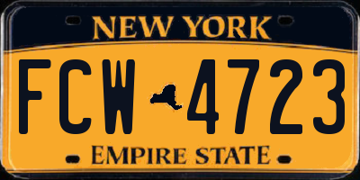 NY license plate FCW4723