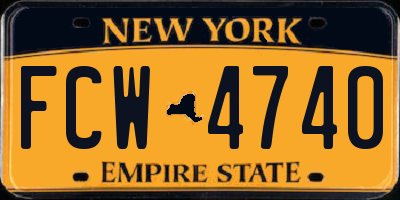 NY license plate FCW4740