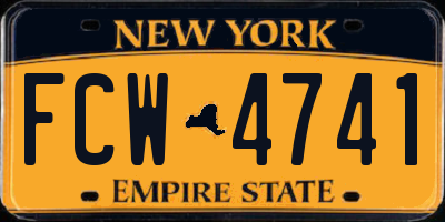 NY license plate FCW4741