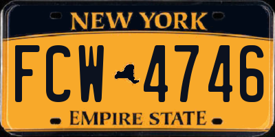 NY license plate FCW4746
