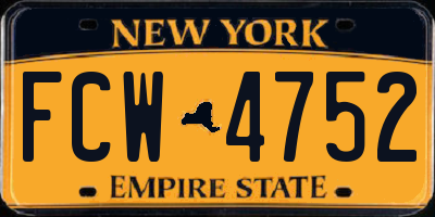 NY license plate FCW4752