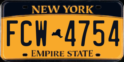 NY license plate FCW4754