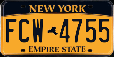 NY license plate FCW4755