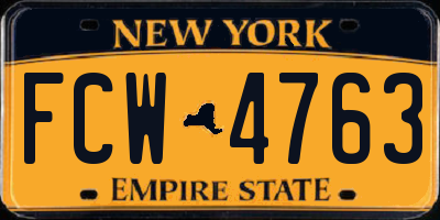 NY license plate FCW4763