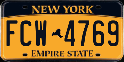NY license plate FCW4769