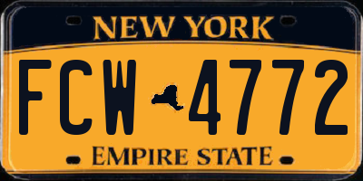 NY license plate FCW4772