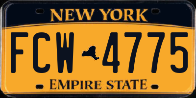 NY license plate FCW4775