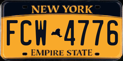 NY license plate FCW4776
