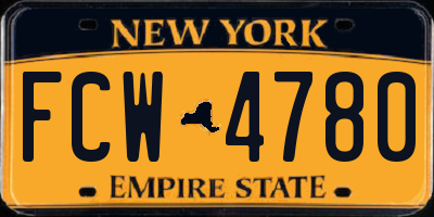 NY license plate FCW4780