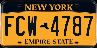 NY license plate FCW4787