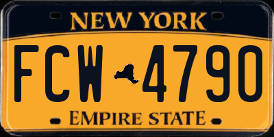NY license plate FCW4790