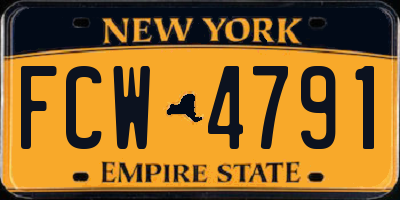 NY license plate FCW4791