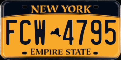NY license plate FCW4795