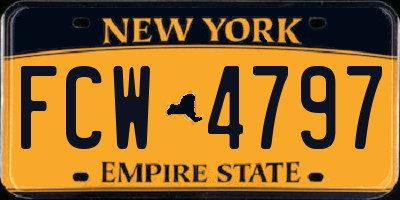 NY license plate FCW4797
