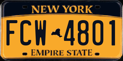 NY license plate FCW4801