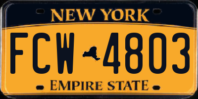 NY license plate FCW4803