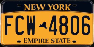 NY license plate FCW4806