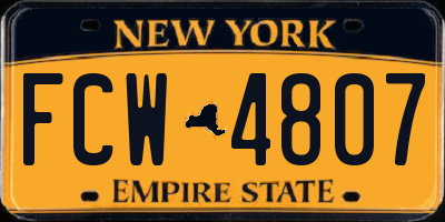 NY license plate FCW4807
