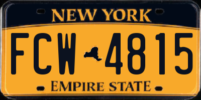 NY license plate FCW4815