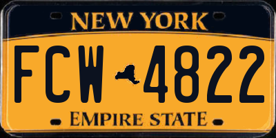 NY license plate FCW4822