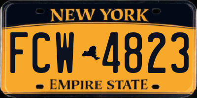 NY license plate FCW4823