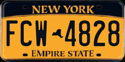 NY license plate FCW4828
