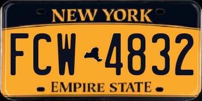 NY license plate FCW4832