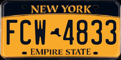 NY license plate FCW4833
