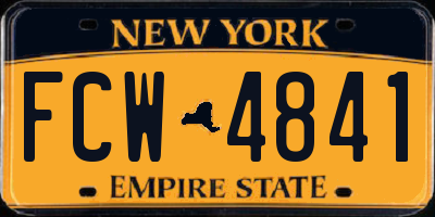 NY license plate FCW4841