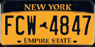 NY license plate FCW4847