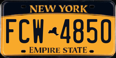 NY license plate FCW4850