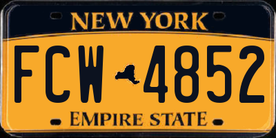 NY license plate FCW4852
