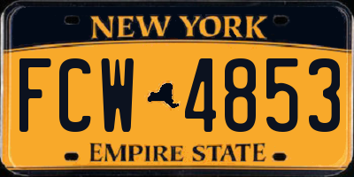 NY license plate FCW4853